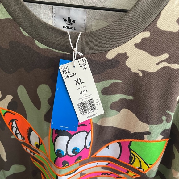 25) Jeremy Scott x Adidas Originals Graphic T-shirt Sz XL - Picture 3 of 6
